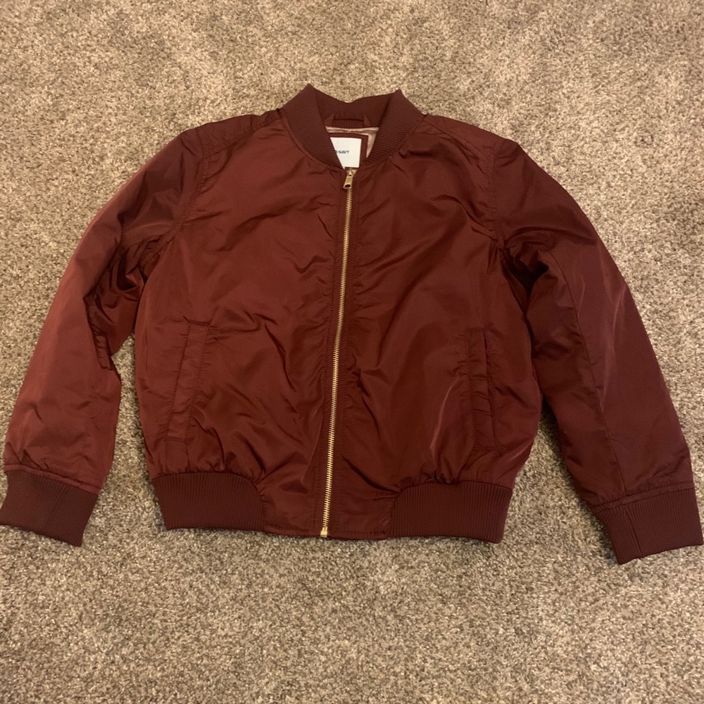 old navy maroon bomber jacket